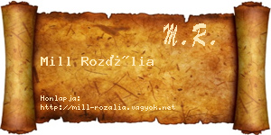 Mill Rozália névjegykártya